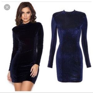 Escalia Blue Velvet Dress